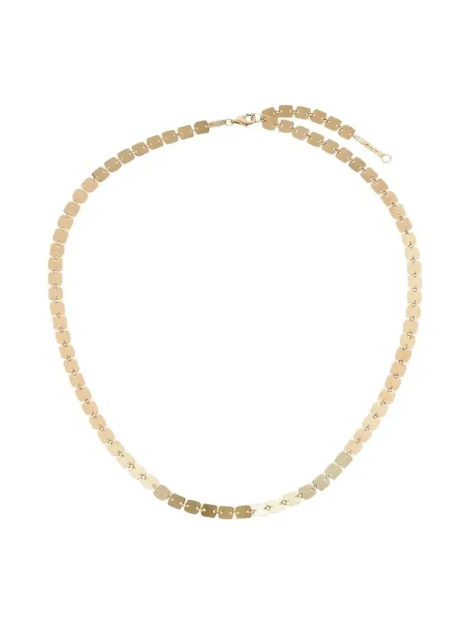 14K Yellow Gold Laser Square Chain Necklace, 18"L 14K Yellow Gold Laser Square Chain Necklace, 18"L