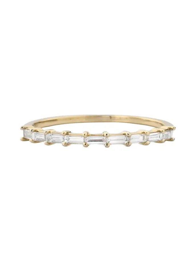 14K Gold Baguette Diamond Half Eternity Band Ring 14K Gold Baguette Diamond Half Eternity Band Ring