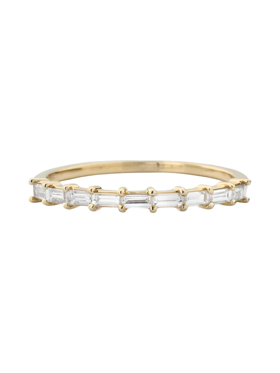 Lana 14K Gold Baguette Diamond Half Eternity Band Ring