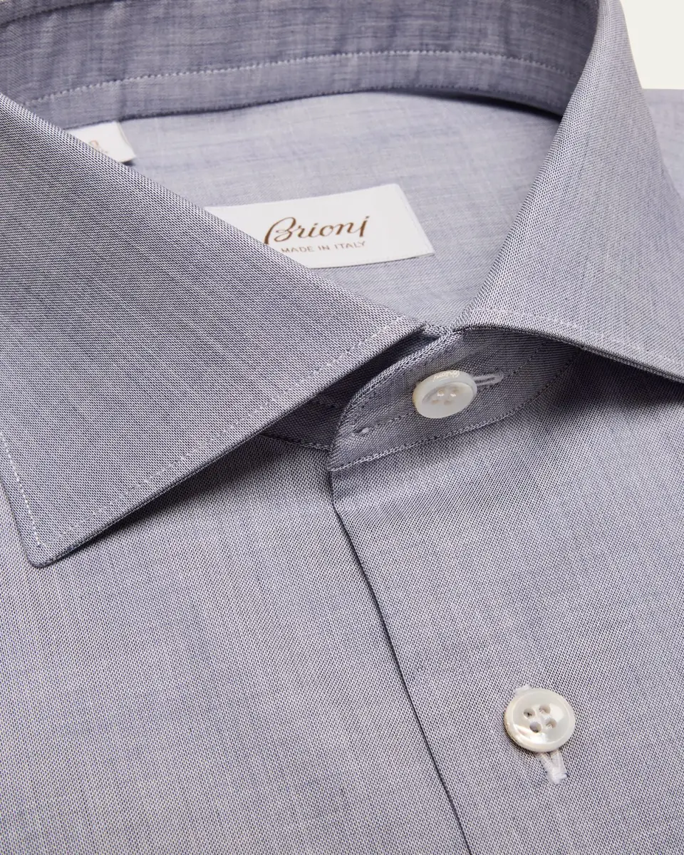 Brioni Men's Cotton Chambray Dress Shirt | Thumbnail 2 Brioni Men's Cotton Chambray Dress Shirt | Thumbnail 2