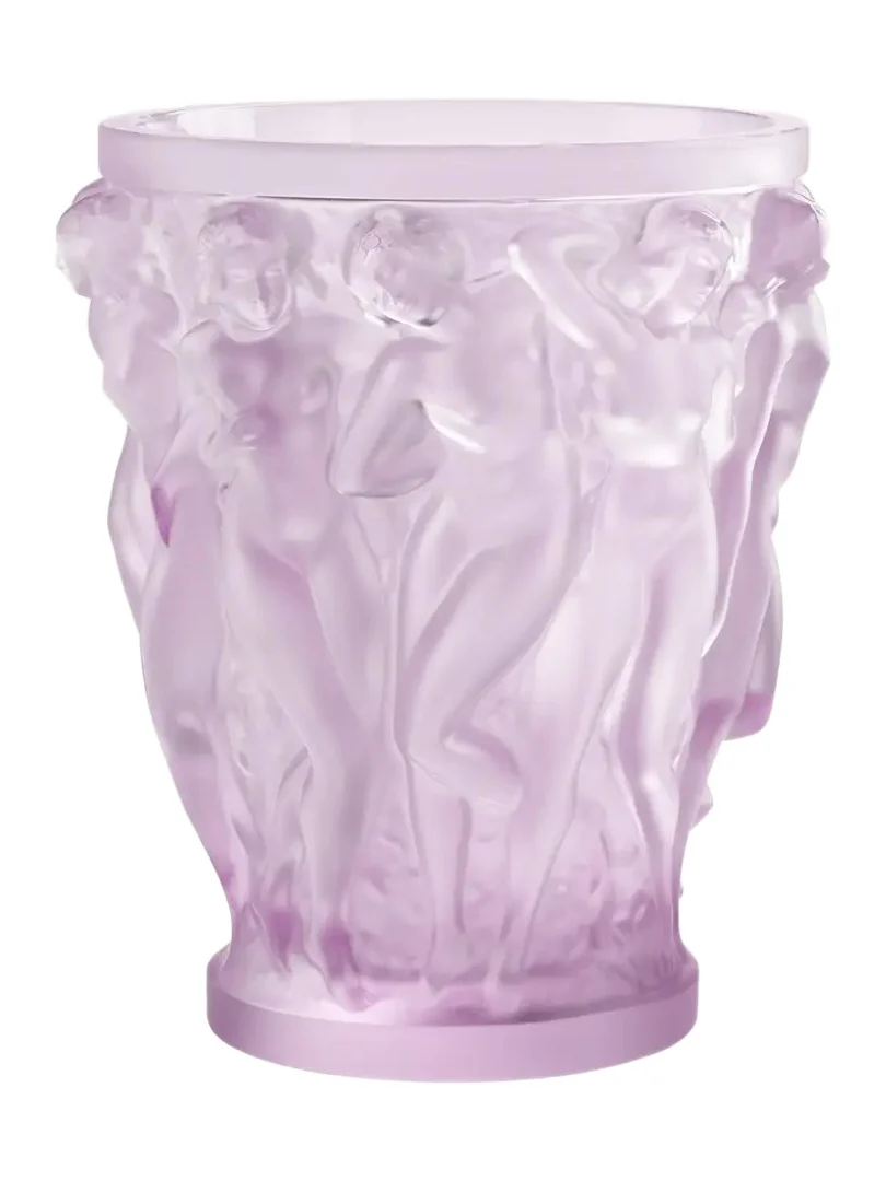 Lalique Bacchantes Pink Luster Vase