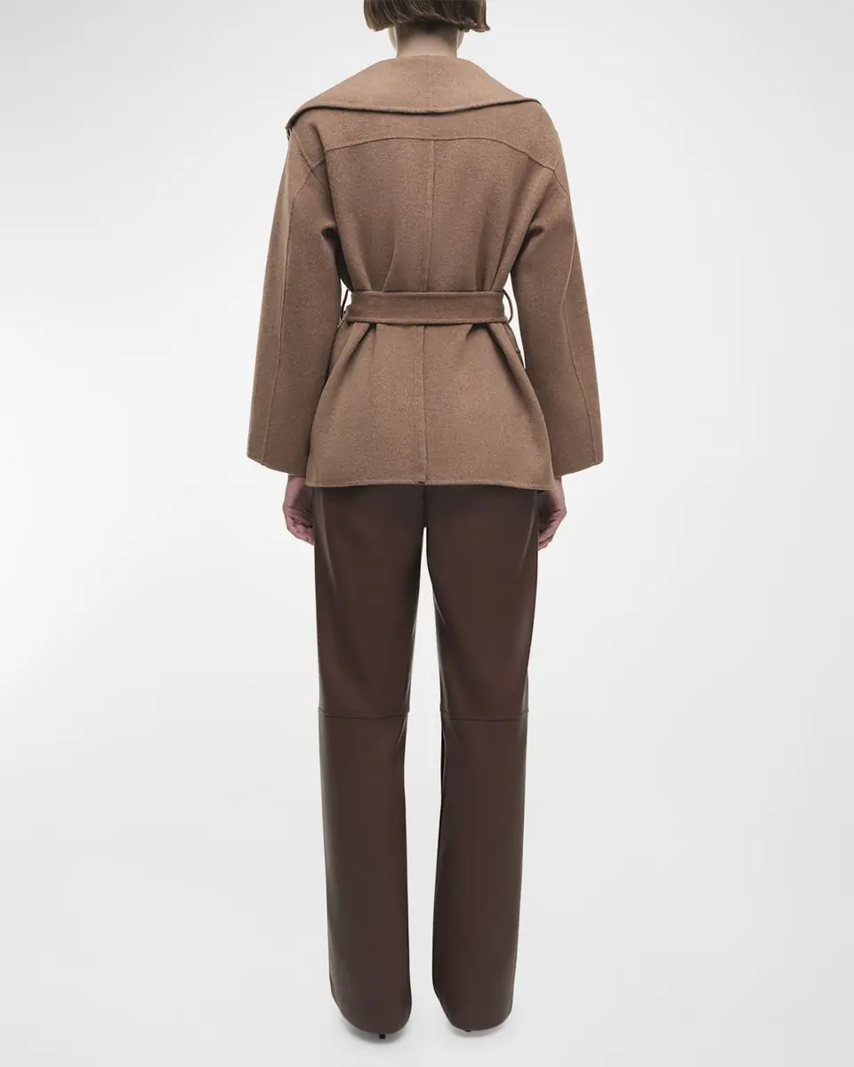 SIMKHAI Rowen Fringe Belted Wool-Blend Jacket | Thumbnail 2 SIMKHAI Rowen Fringe Belted Wool-Blend Jacket | Thumbnail 2