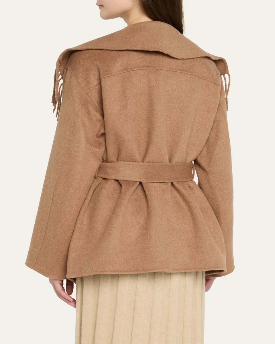 SIMKHAI Rowen Fringe Belted Wool-Blend Jacket | Thumbnail 7 SIMKHAI Rowen Fringe Belted Wool-Blend Jacket | Thumbnail 7