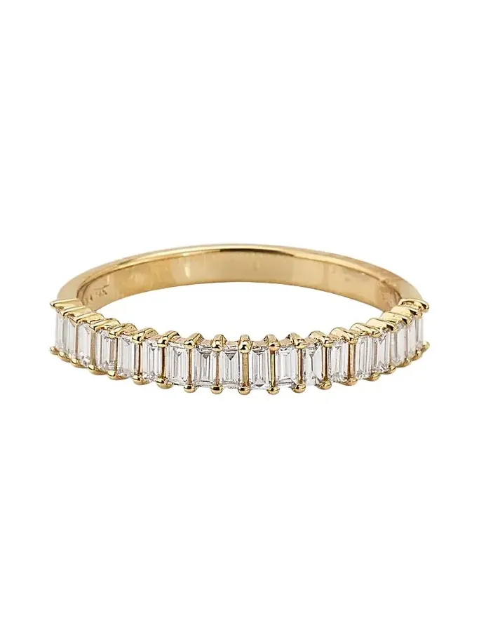 14K Gold Baguette Diamond Stackable Ring
