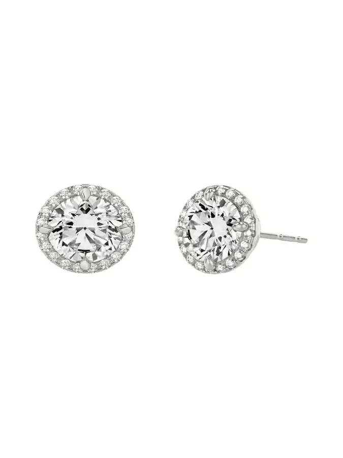 14K White Gold Brilliant Round Halo Lab Grown Diamond Stud Earrings, 2.00tcw 14K White Gold Brilliant Round Halo Lab Grown Diamond Stud Earrings, 2.00tcw