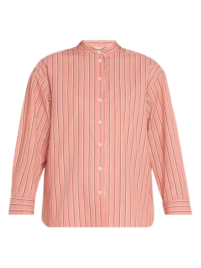 Bonheur Striped Cotton Sleep Shirt
