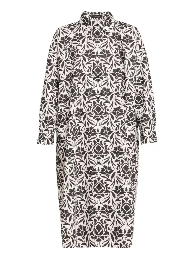 Printed Wide A-line Shirtdress