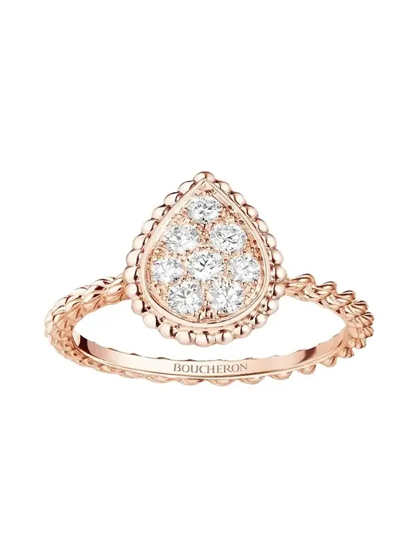 Serpent Boheme Pink Gold Motif Diamond Ring