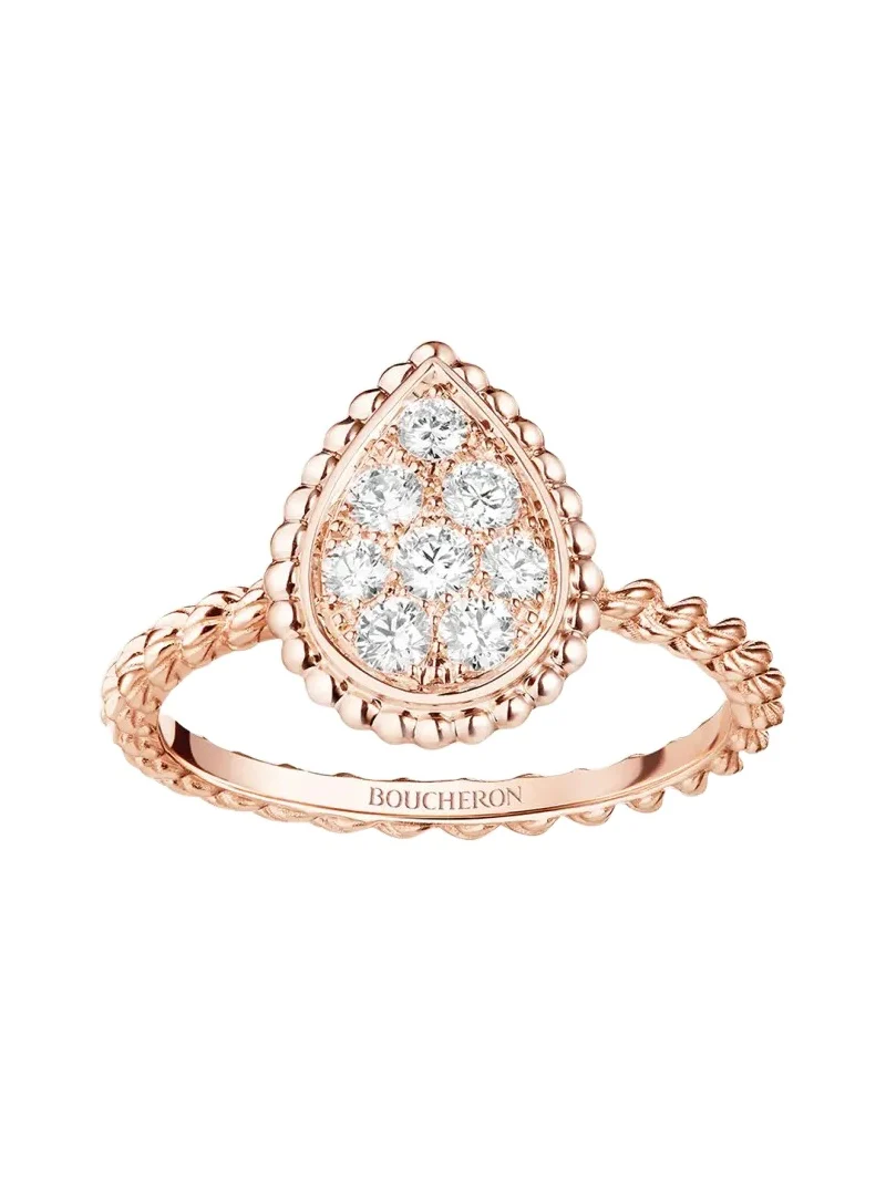 Serpent Boheme Pink Gold Motif Diamond Ring