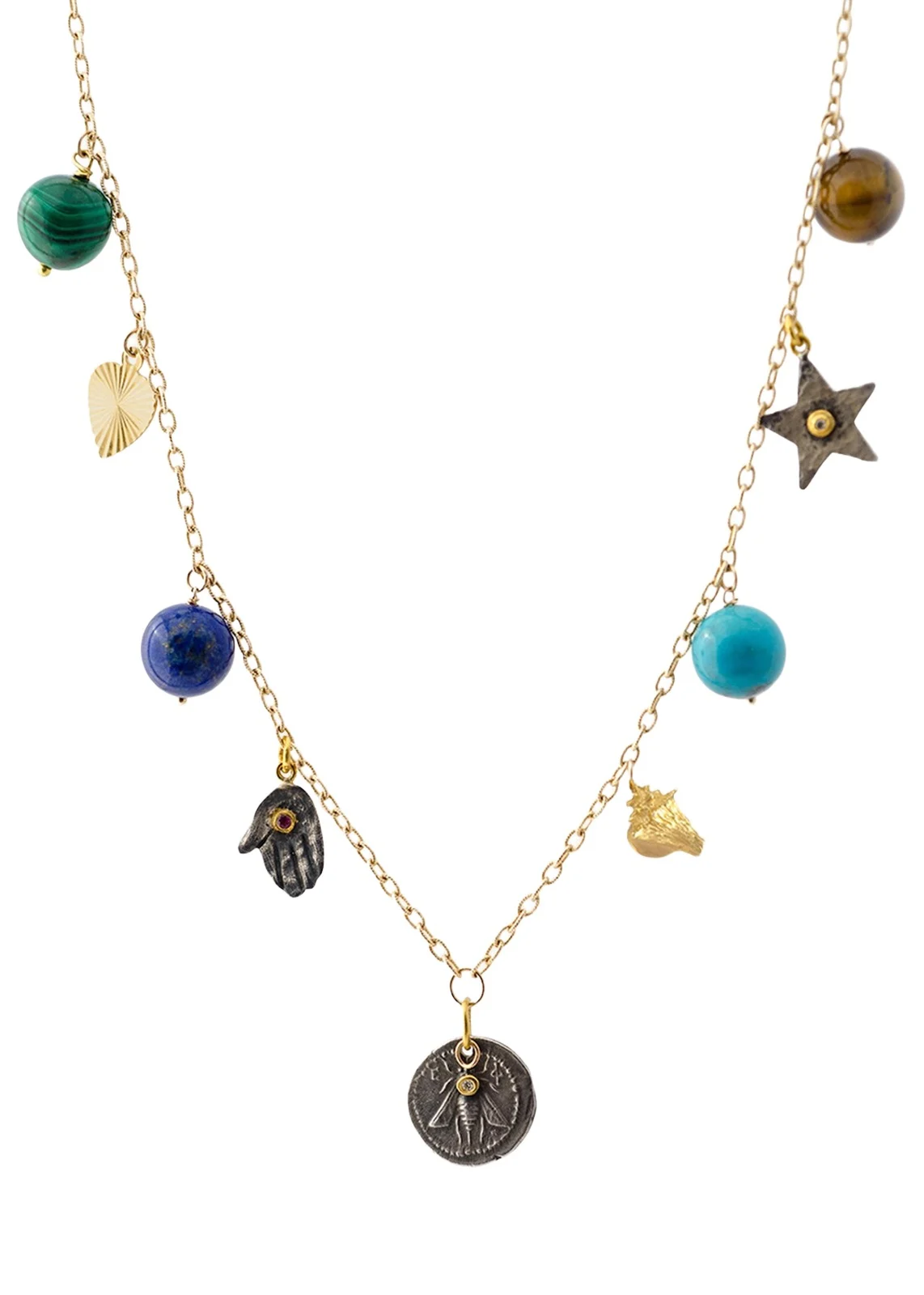 Medallion Charm Necklace, 18"L Medallion Charm Necklace, 18"L