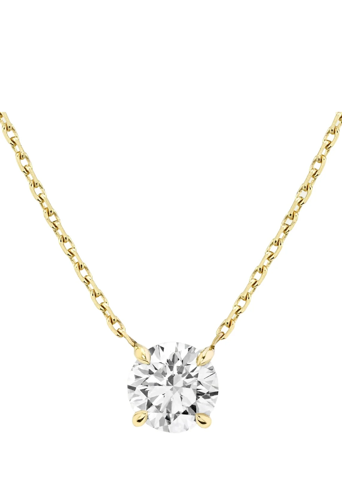 Brilliant-Cut Round Solitaire Lab Grown Diamond Necklace, 1.0tcw