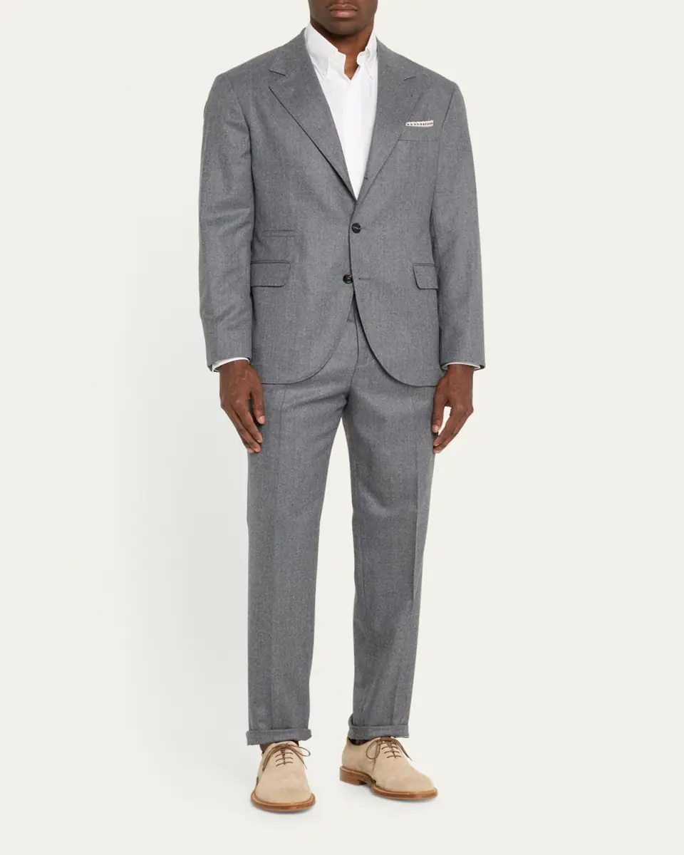 Brunello Cucinelli Men's Solid Wool Suit | Thumbnail 2