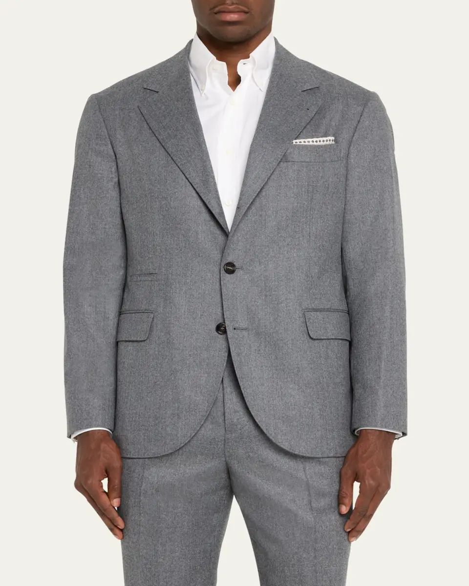 Brunello Cucinelli Men's Solid Wool Suit | Thumbnail 4