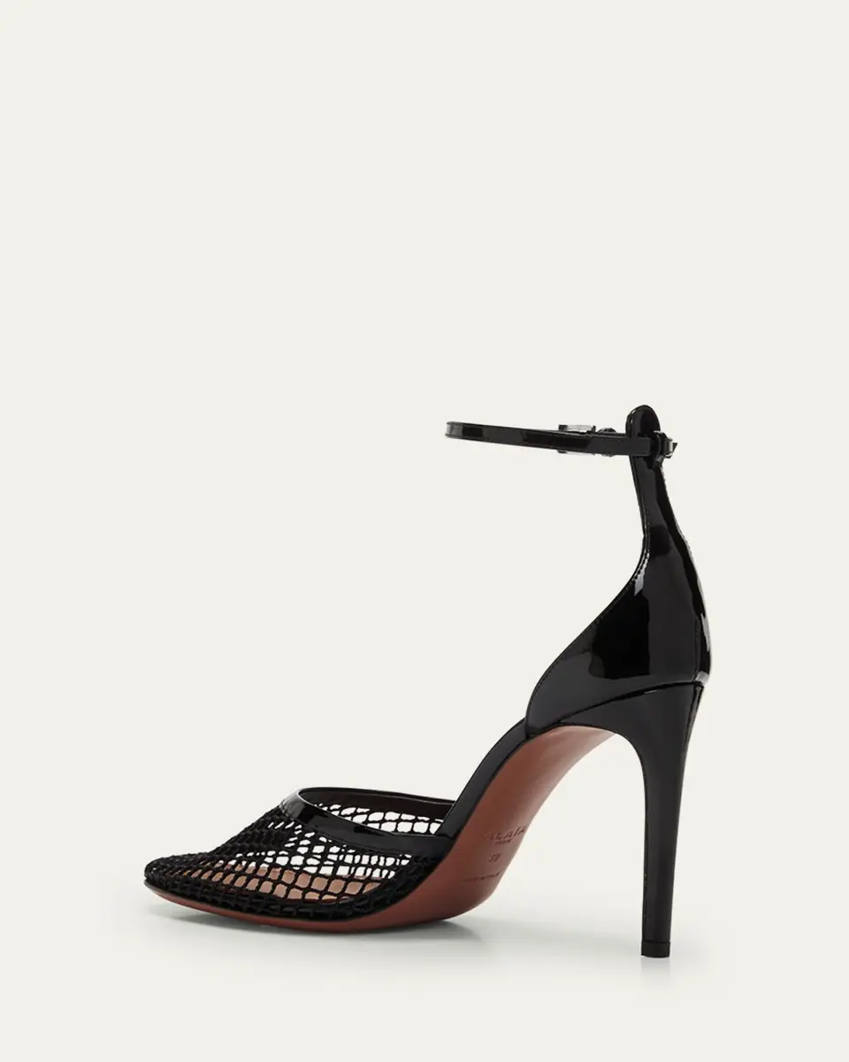 ALAÏA Fishnet Patent Ankle-Strap Pumps | Thumbnail 4 ALAÏA Fishnet Patent Ankle-Strap Pumps | Thumbnail 4