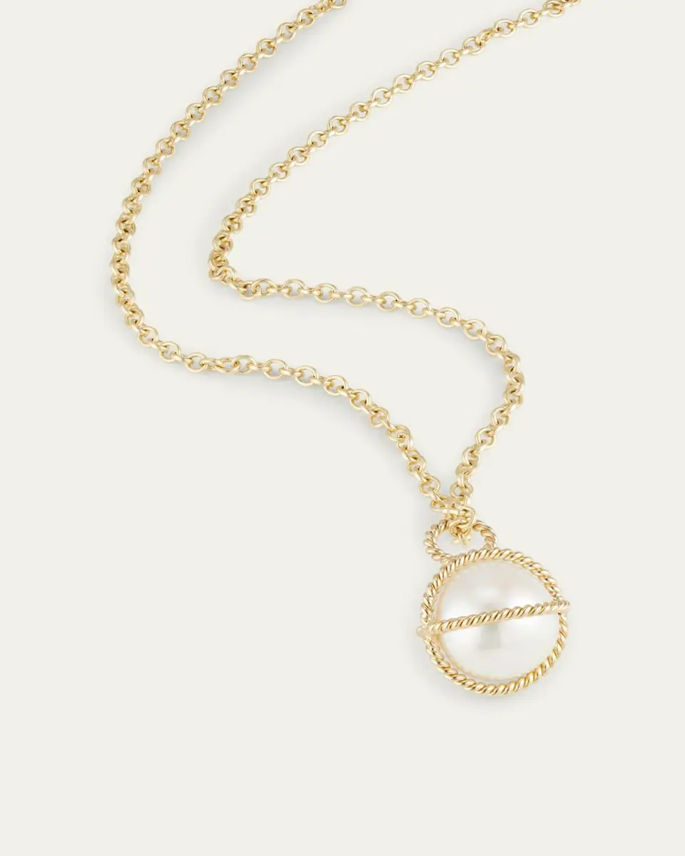 Verdura 18K Yellow Gold Pearl Wrapped Pendant Necklace | Thumbnail 3 Verdura 18K Yellow Gold Pearl Wrapped Pendant Necklace | Thumbnail 3