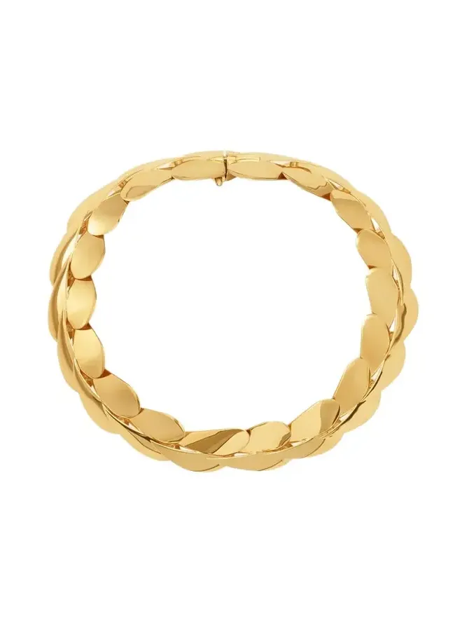 Goldtone Layered Leaf Necklace