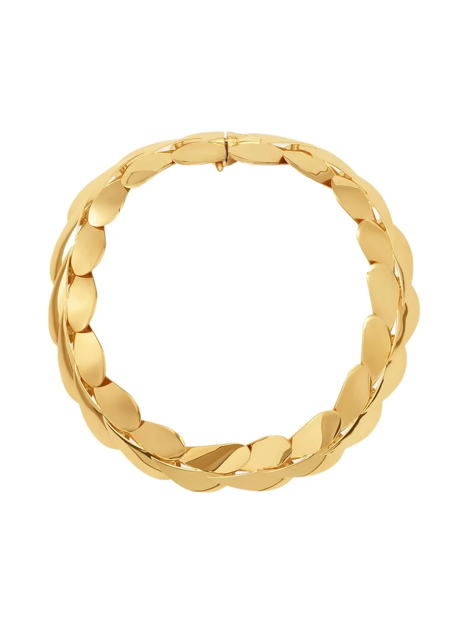 Goldtone Layered Leaf Necklace