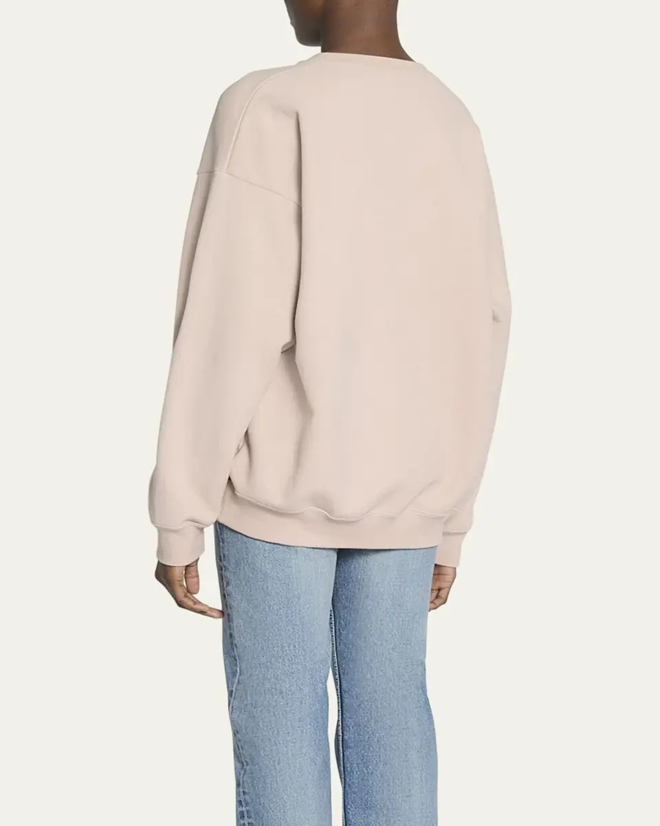 Saint Laurent Logo Cotton Crew Sweatshirt | Thumbnail 3