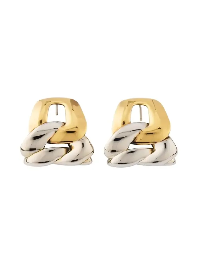 Two-Tone Chain Earrings