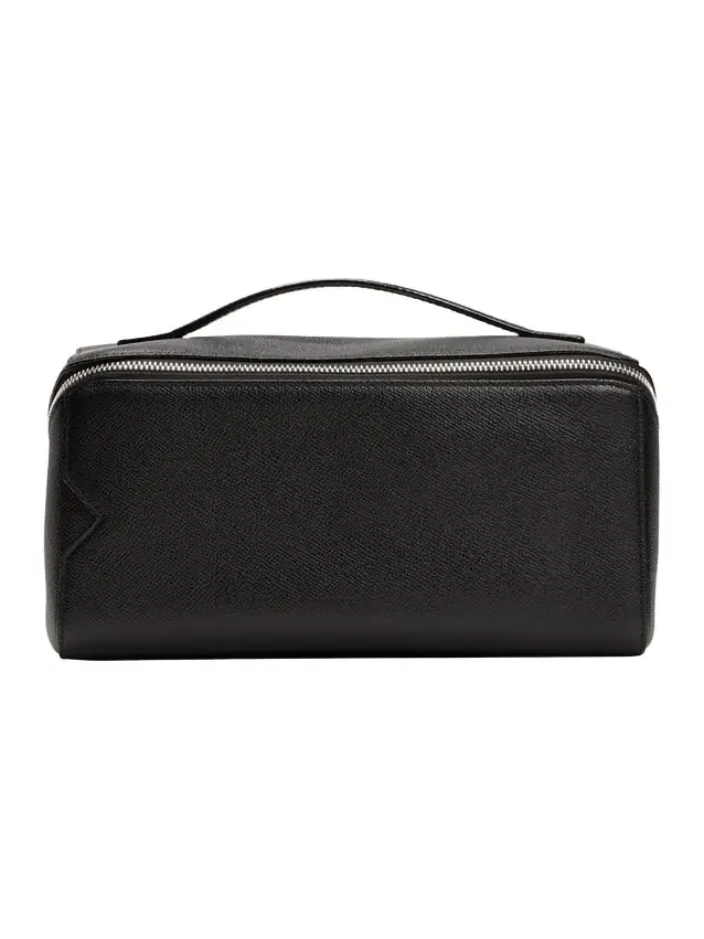 Men's V-Line Soft Leather Toiletry Bag