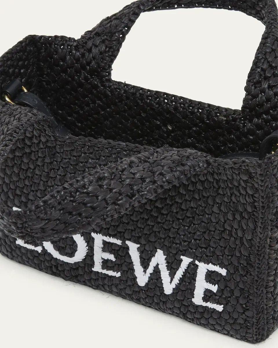 LOEWE x Paula's Ibiza Font Logo Mini Tote Bag in Raffia | Thumbnail 4 LOEWE x Paula's Ibiza Font Logo Mini Tote Bag in Raffia | Thumbnail 4