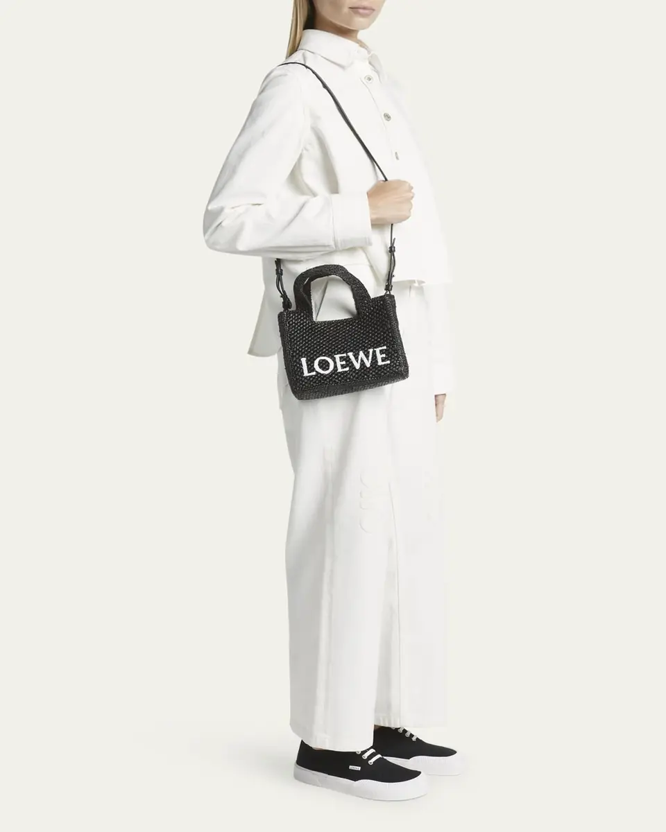 LOEWE x Paula's Ibiza Font Logo Mini Tote Bag in Raffia | Thumbnail 5 LOEWE x Paula's Ibiza Font Logo Mini Tote Bag in Raffia | Thumbnail 5