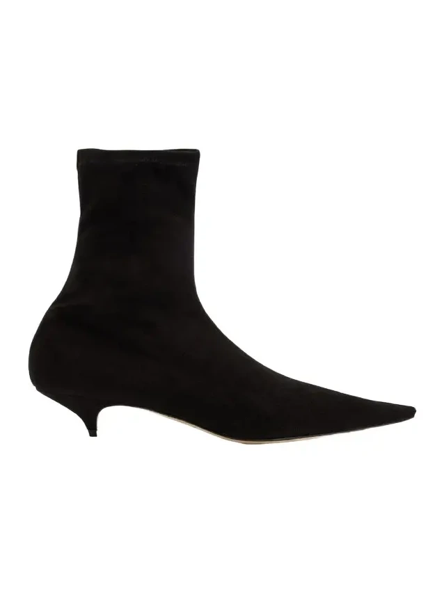 Liisa Suede Kitten-Heel Booties Liisa Suede Kitten-Heel Booties