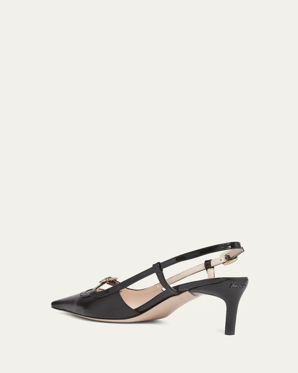 Roger Vivier Mixed Leather Mini Buckle Slingback Pumps | Thumbnail 9 Roger Vivier Mixed Leather Mini Buckle Slingback Pumps | Thumbnail 9