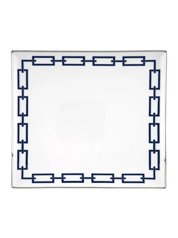 GINORI 1735 Catene Blue Squared Plate