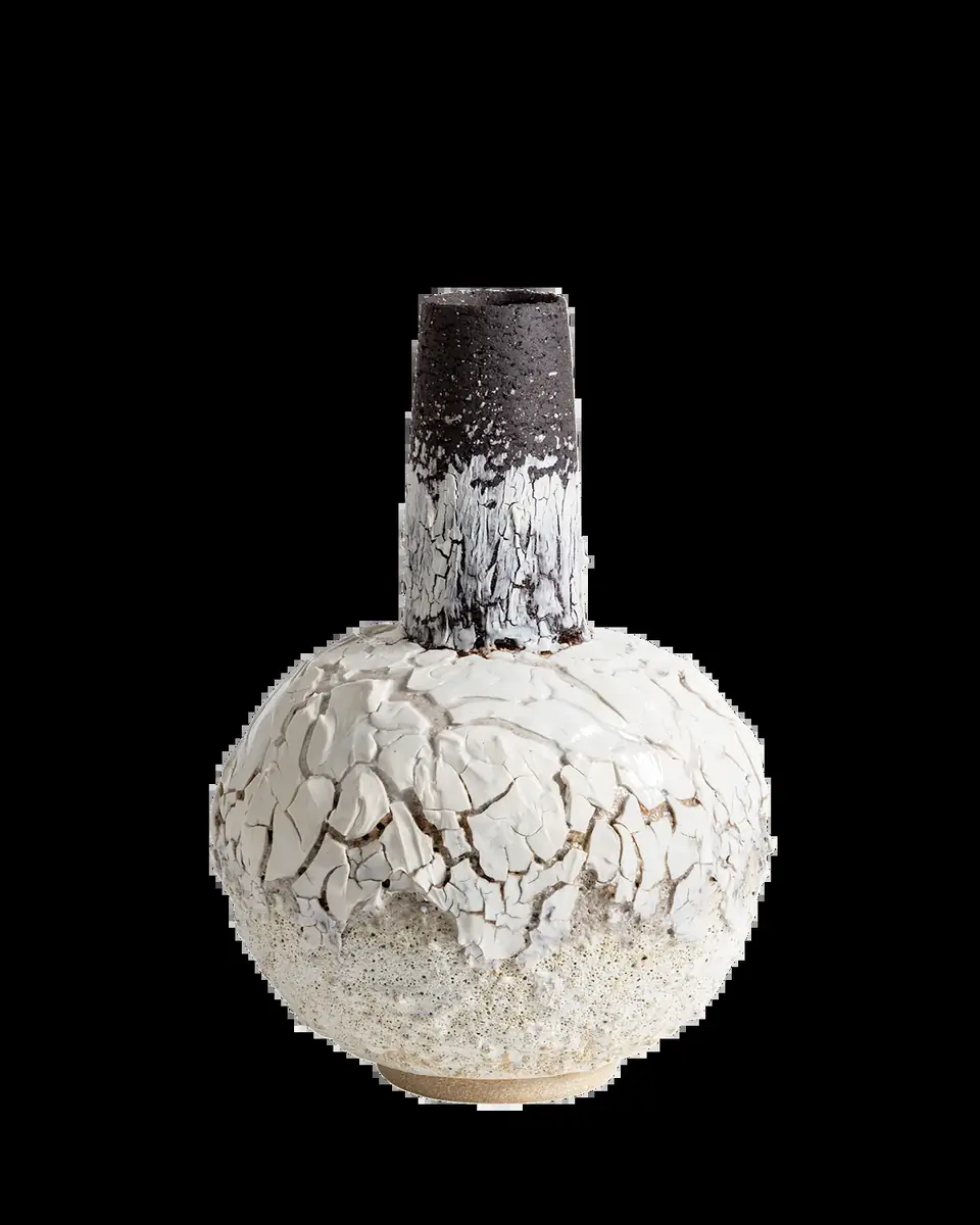 Alison Lousada Black Volcanic Rock & White Porcelain Bud Vase, 10" | Thumbnail 2 Alison Lousada Black Volcanic Rock & White Porcelain Bud Vase, 10" | Thumbnail 2