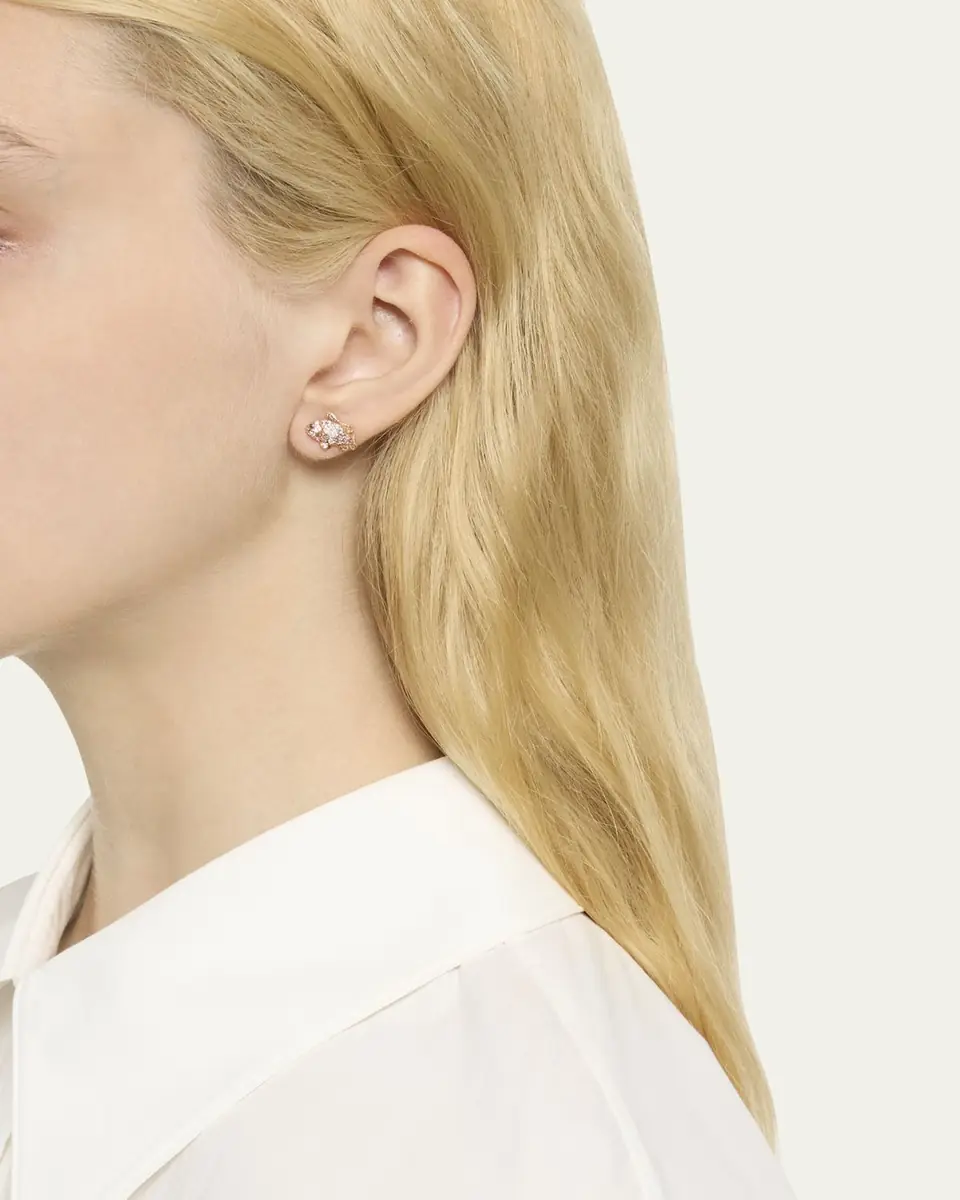 Mio Harutaka 18K Rose and White Gold Fish Left Earring with Pink Sapphire and Diamonds, Single | Thumbnail 2