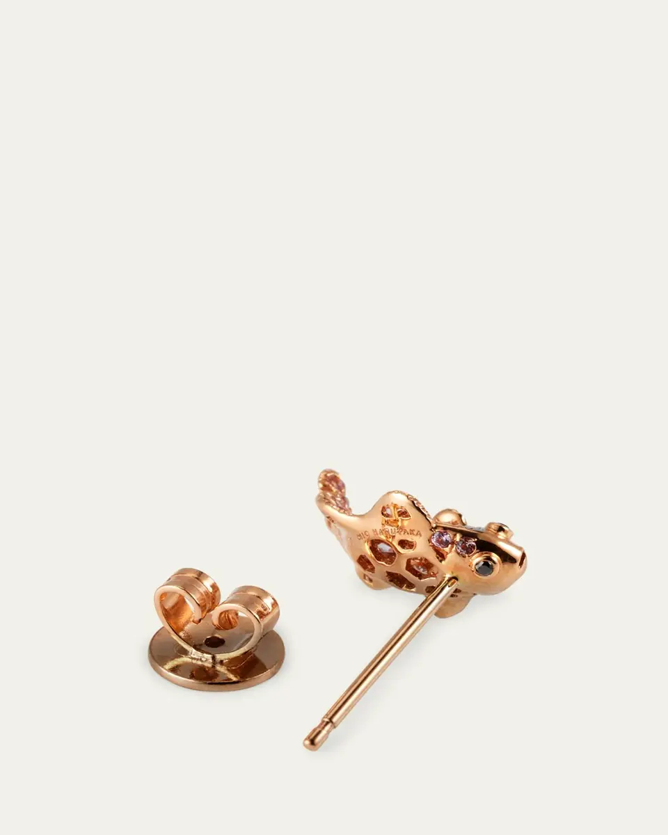 Mio Harutaka 18K Rose and White Gold Fish Left Earring with Pink Sapphire and Diamonds, Single | Thumbnail 4