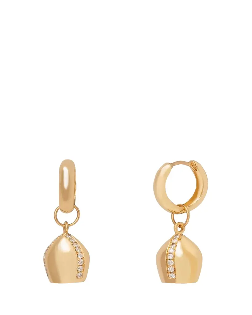 Haute Victoire Diamond Lune Hoop Earrings | Image 1 Haute Victoire Diamond Lune Hoop Earrings | Image 1