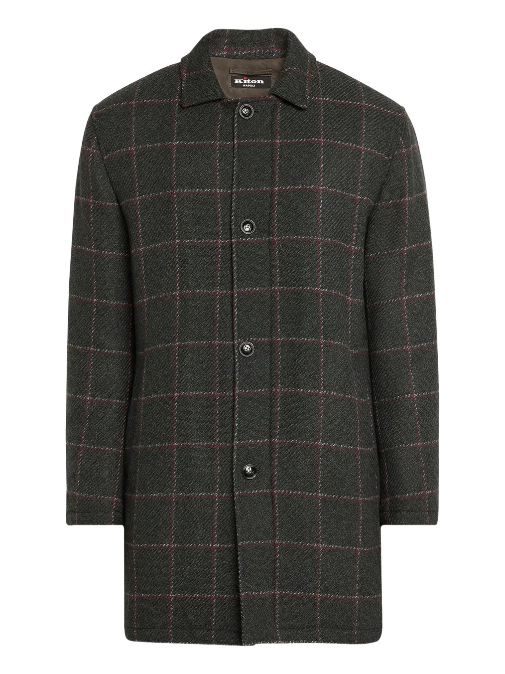 Men's Loden Cashmere Windowpane Car Coat