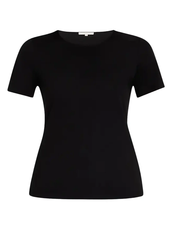 Ribbed Crewneck Cotton T-Shirt