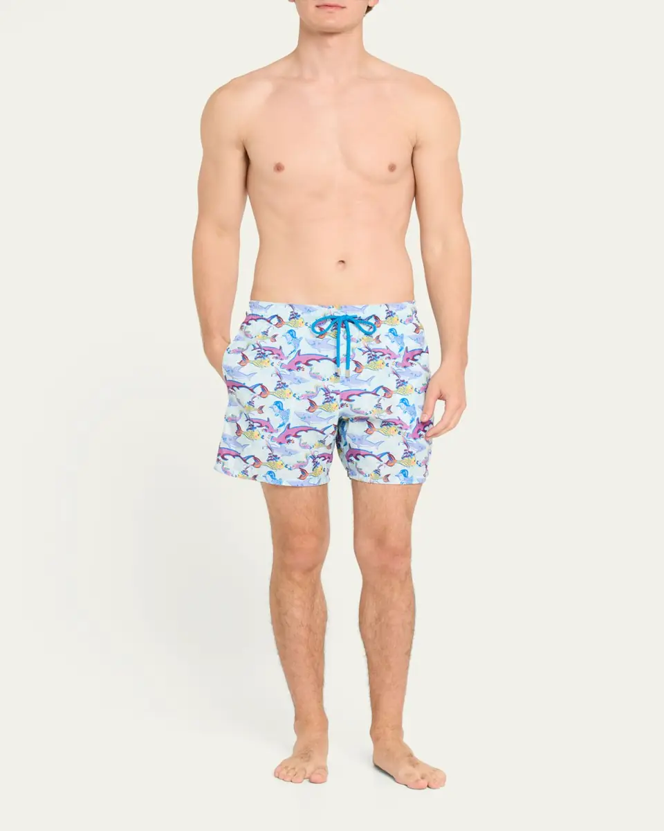Vilebrequin Men's Allover Fish-Print Swim Shorts | Thumbnail 2 Vilebrequin Men's Allover Fish-Print Swim Shorts | Thumbnail 2