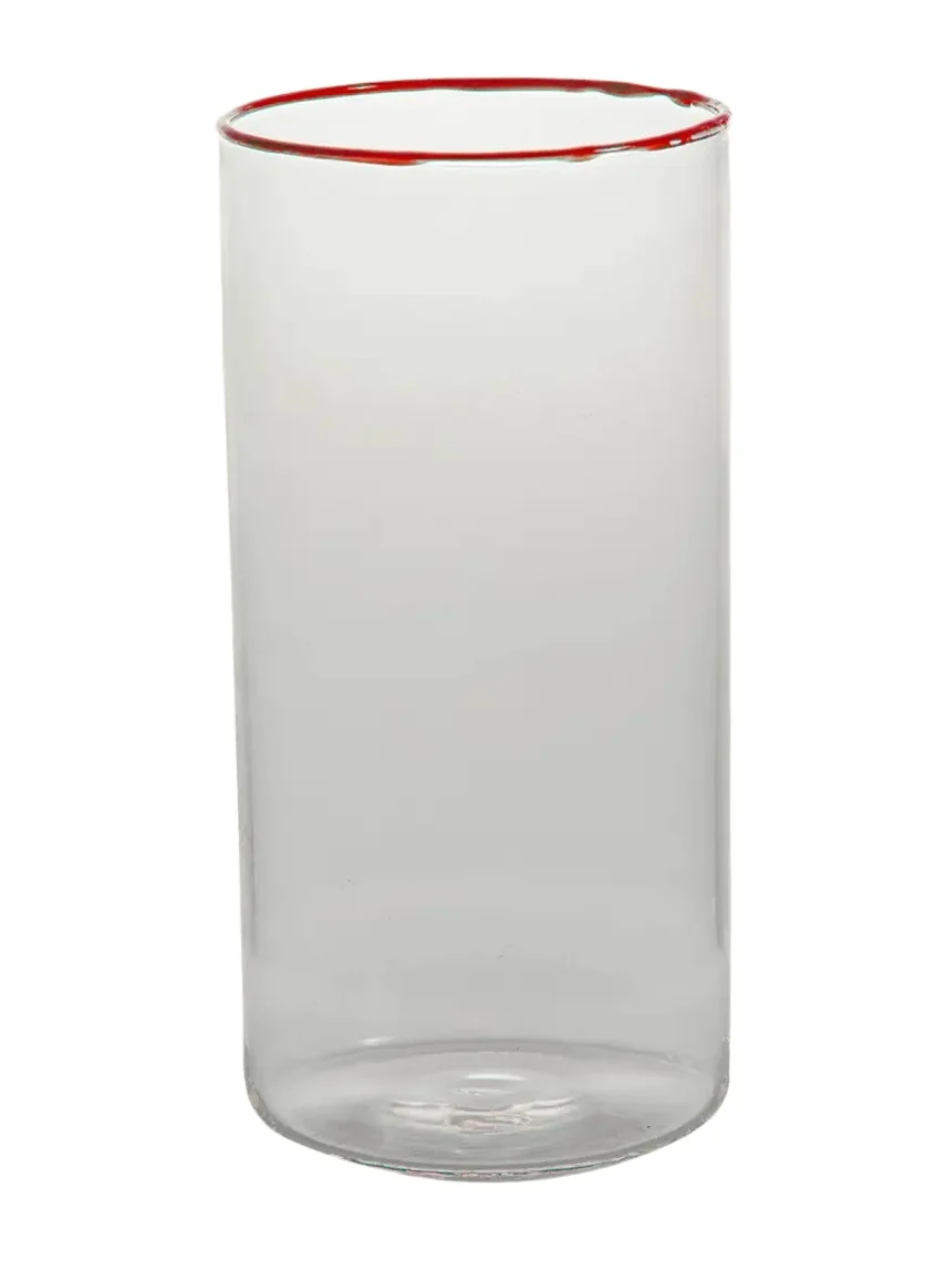 Tuttoattaccato Red Highball Glass, 15.2 oz.