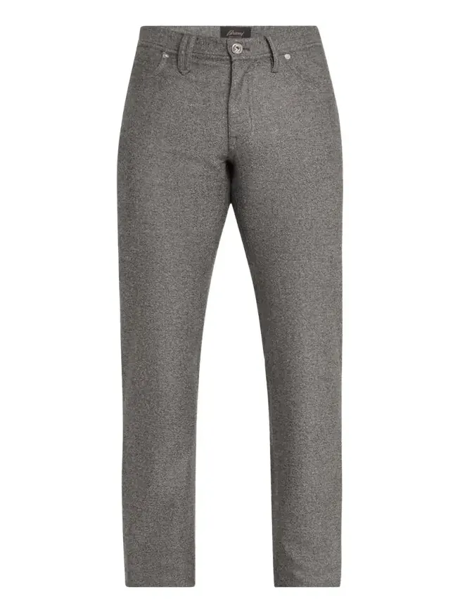 Brioni Men's Meribel Wool Flannel 5-Pocket Pants