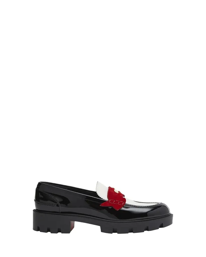 Christian Louboutin Penny Donna Tricolor Red Sole Loafers | Image 1 Christian Louboutin Penny Donna Tricolor Red Sole Loafers | Image 1