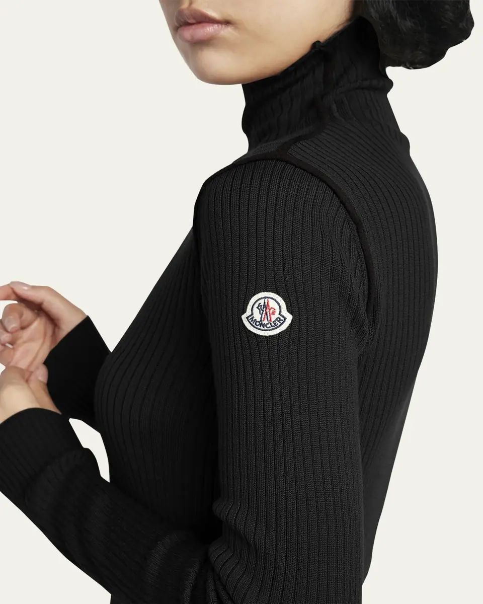 Moncler Extra Fine Wool Ribbed Turtleneck Sweater | Thumbnail 5 Moncler Extra Fine Wool Ribbed Turtleneck Sweater | Thumbnail 5
