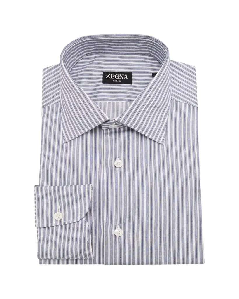 ZEGNA Men's Trofeo Cotton Multi-Stripe Dress Shirt | Image 1 ZEGNA Men's Trofeo Cotton Multi-Stripe Dress Shirt | Image 1