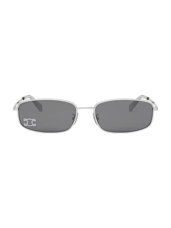 Men's Triomphe Metal Rectangle Sunglasses