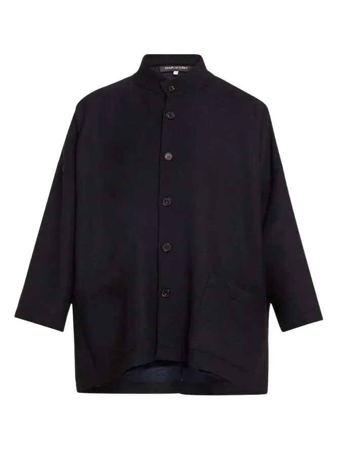 Wide Open Stand Collar Jacket (Long Length)