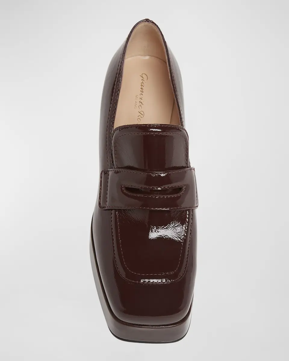 Gianvito Rossi Patent Platform Penny Loafers | Thumbnail 4