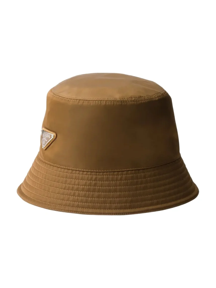Prada Men's Nylon Triangle-Logo Bucket Hat