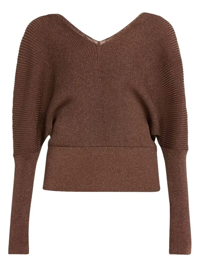 Ribbed Shimmer Dolman-Sleeve Sweater Ribbed Shimmer Dolman-Sleeve Sweater