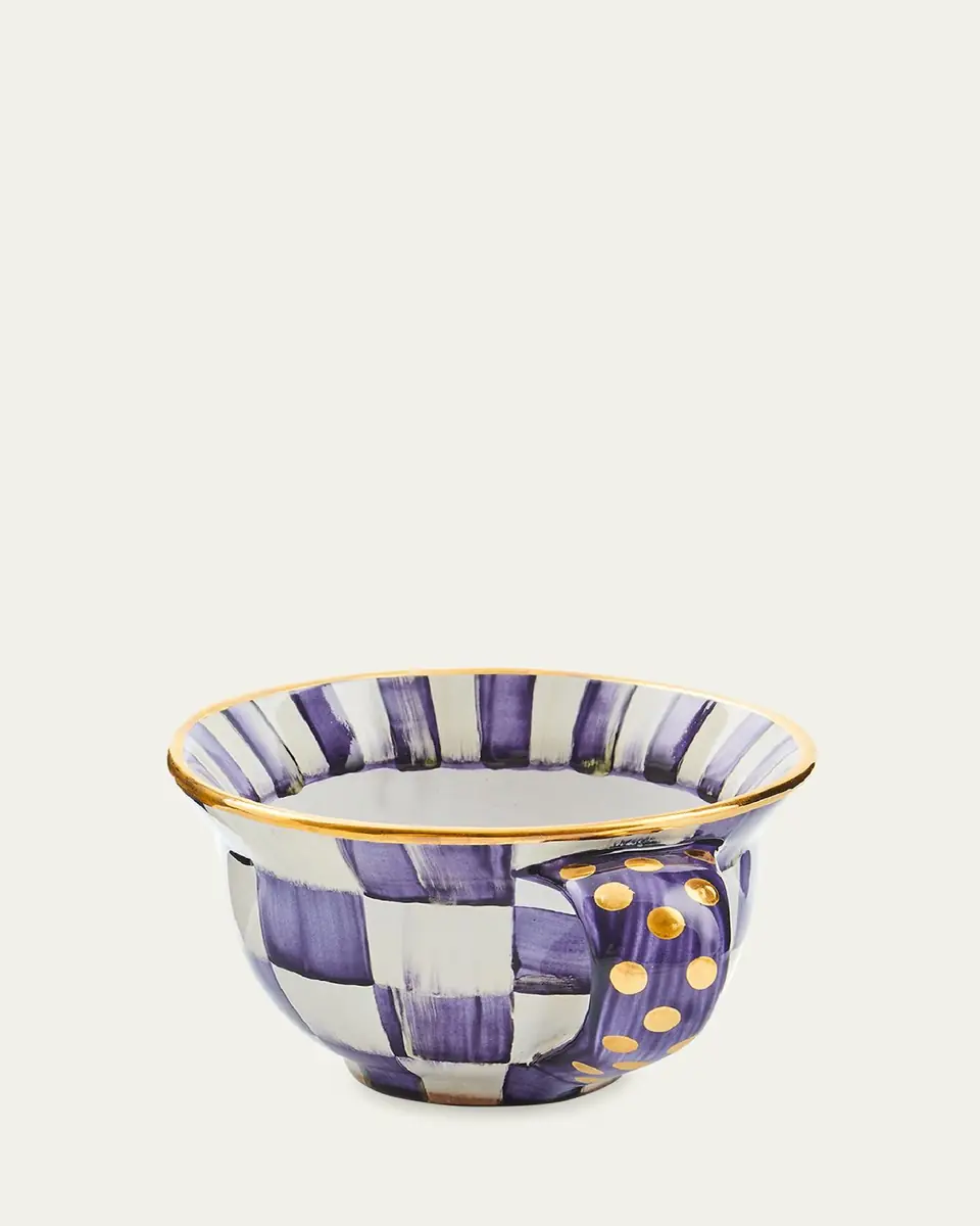 MacKenzie-Childs Violet Check Ceramic Teacup | Thumbnail 2