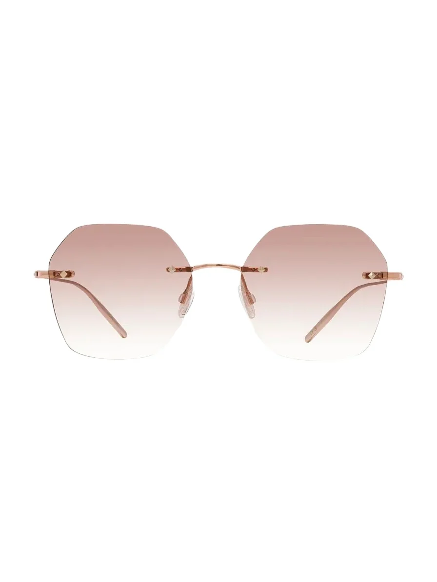 Rhona Rimless Rose Gold Titanium Square Sunglasses