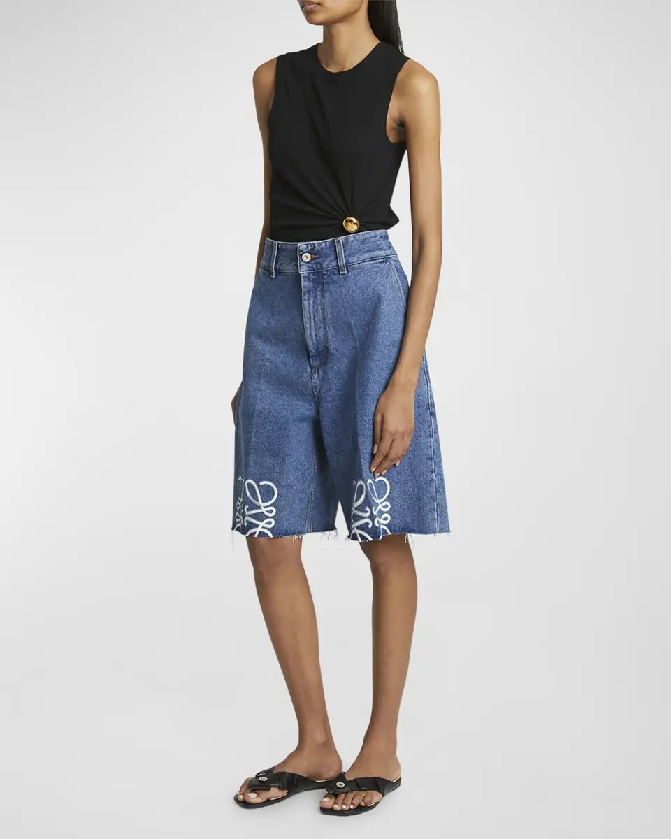 Loewe Anagram Long Denim Shorts | Thumbnail 2