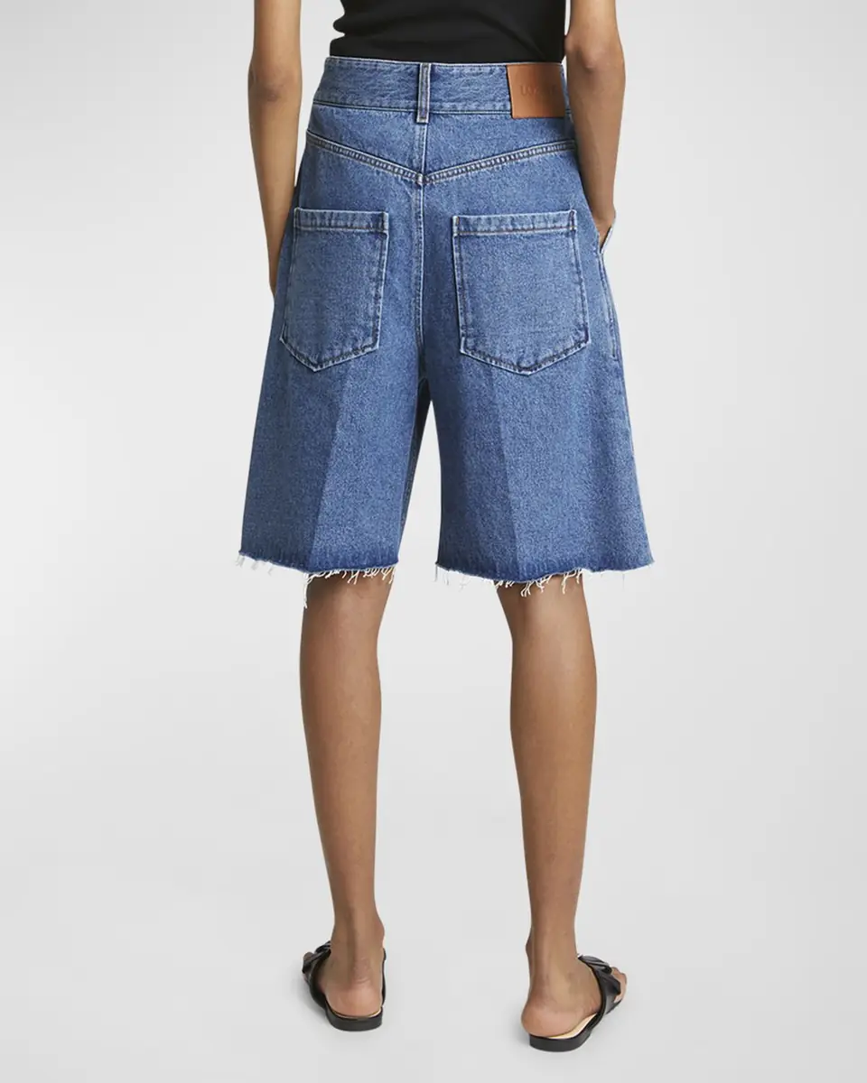 Loewe Anagram Long Denim Shorts | Thumbnail 5